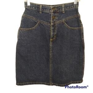 VTG EQUIPT High Rise Denim Skirt Blue SZ 9
